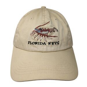 Florida Keys Strapback Hat Tan One Size Adjustable Embroidered 6 Panel